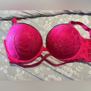 Elegant Pink Lace Bra